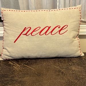 Peace Christmas/Holiday Pillow - 17x11